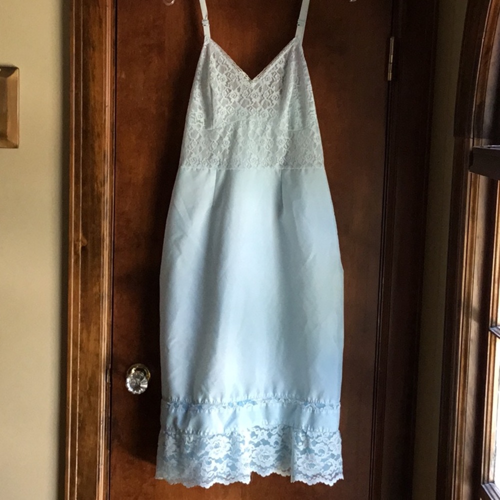 VINTAGE SLIP DRESS * BLUE* Adjustable straps* Size S